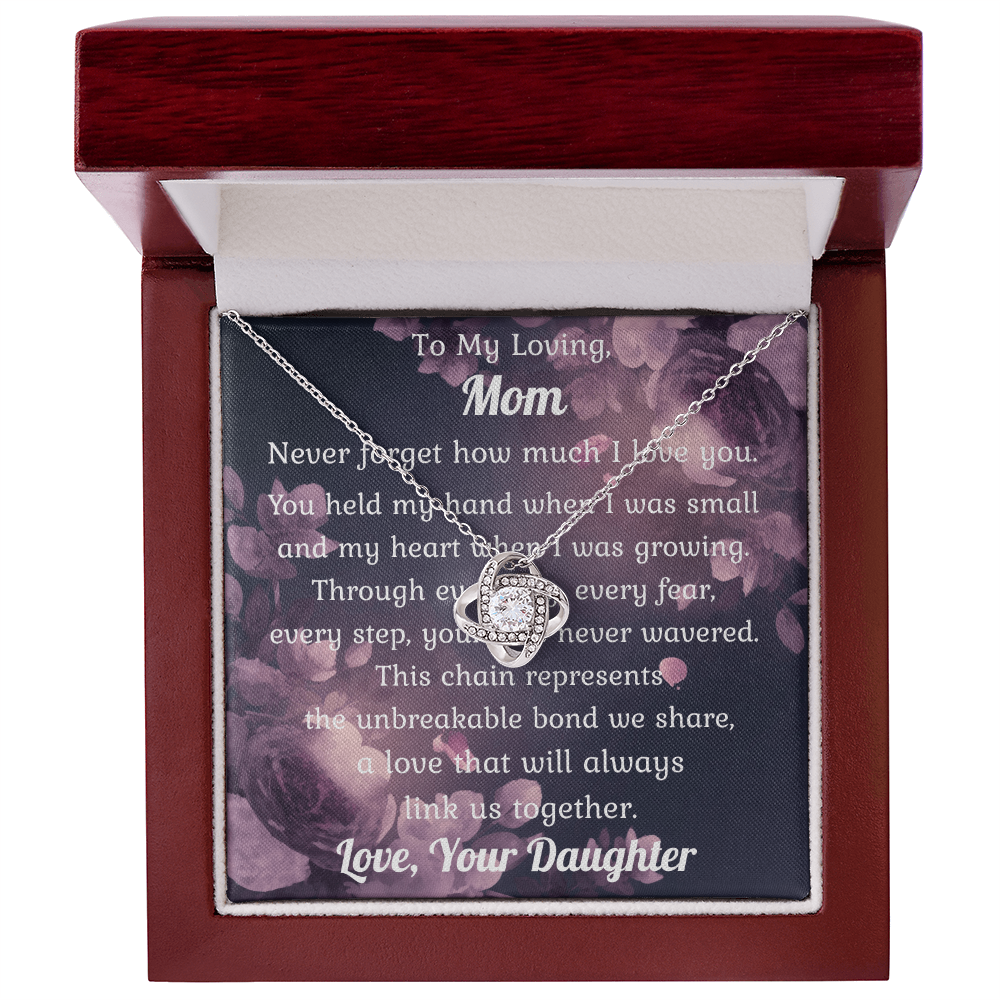 Love Knot Pendant Necklace Gift to Mom from Daughter