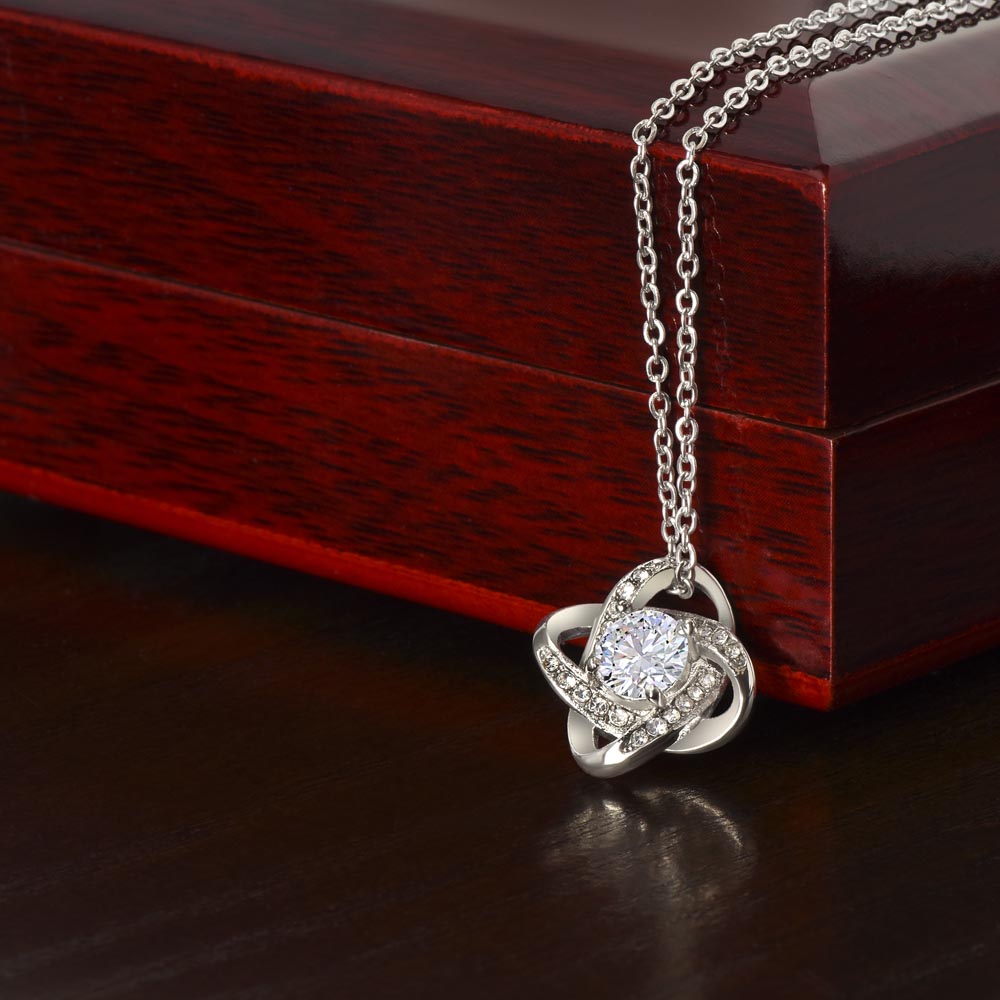 Mom Gift Love Knot Pendant Necklace Mothers Present