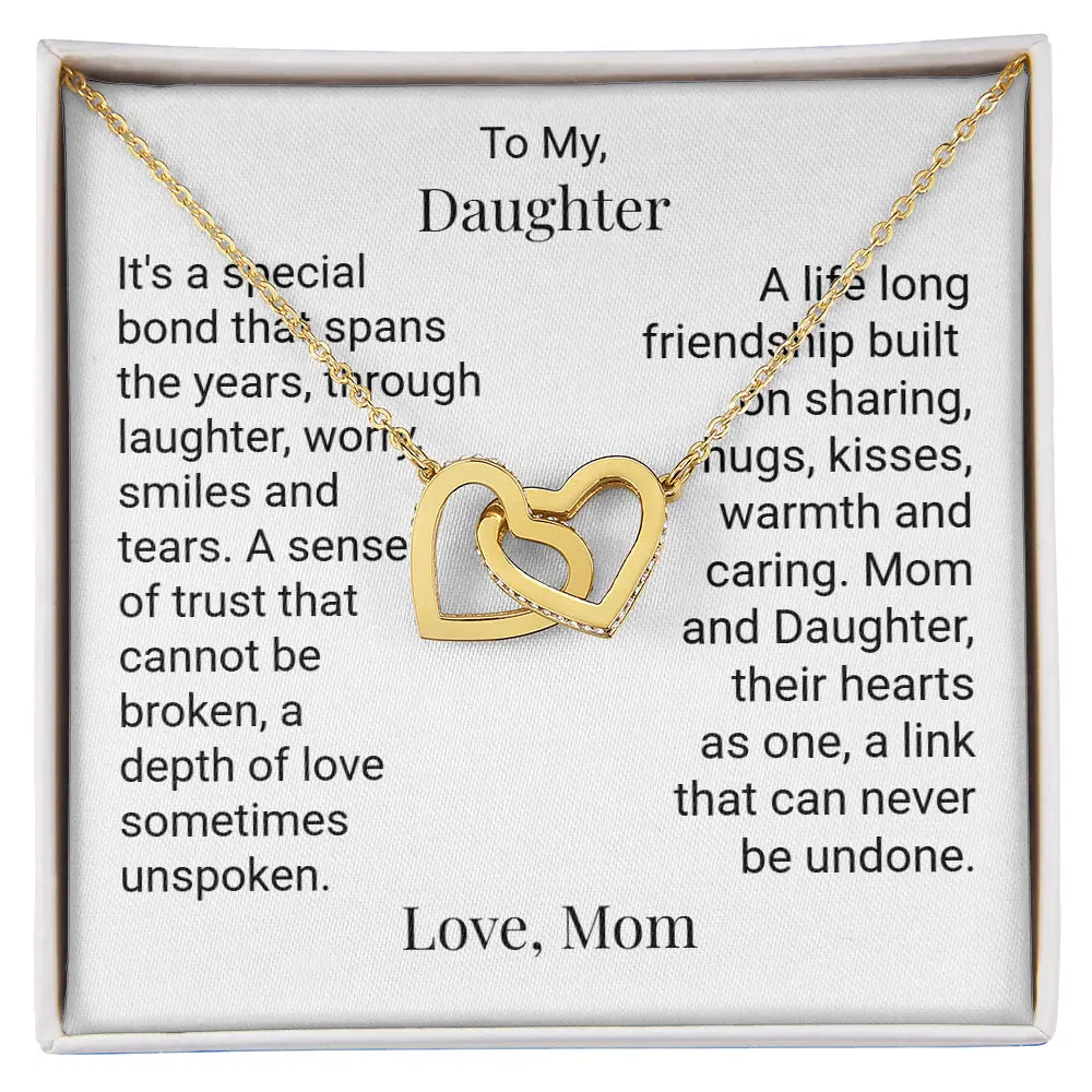 To My Daughter Gift From Mom interlocking hearts necklace Love hearts Jewellery Mom to Daughter Gift ShineOn Fulfillment