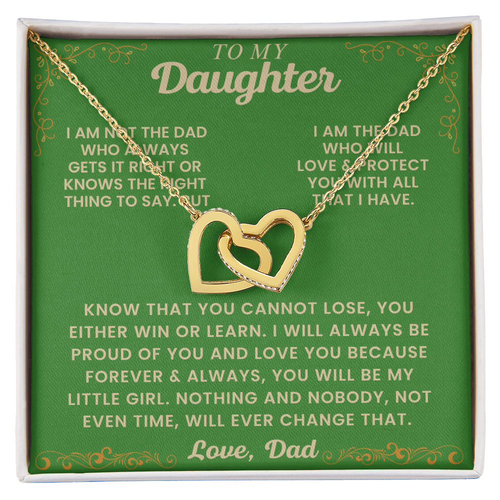 Two Hearts Pendant Necklace Gift For Daughter From Dad