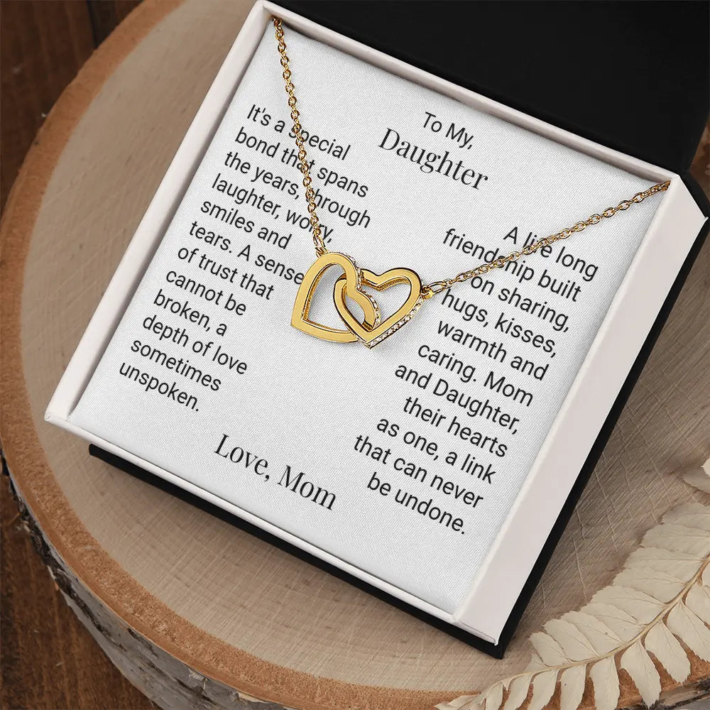 To My Daughter Gift From Mom interlocking hearts necklace Love hearts Jewellery Mom to Daughter Gift ShineOn Fulfillment