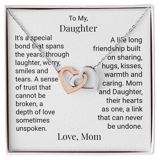 To My Daughter Gift From Mom interlocking hearts necklace Love hearts Jewellery Mom to Daughter Gift ShineOn Fulfillment