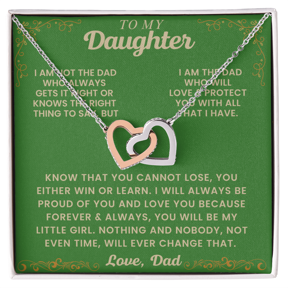 Two Hearts Pendant Necklace Gift For Daughter From Dad