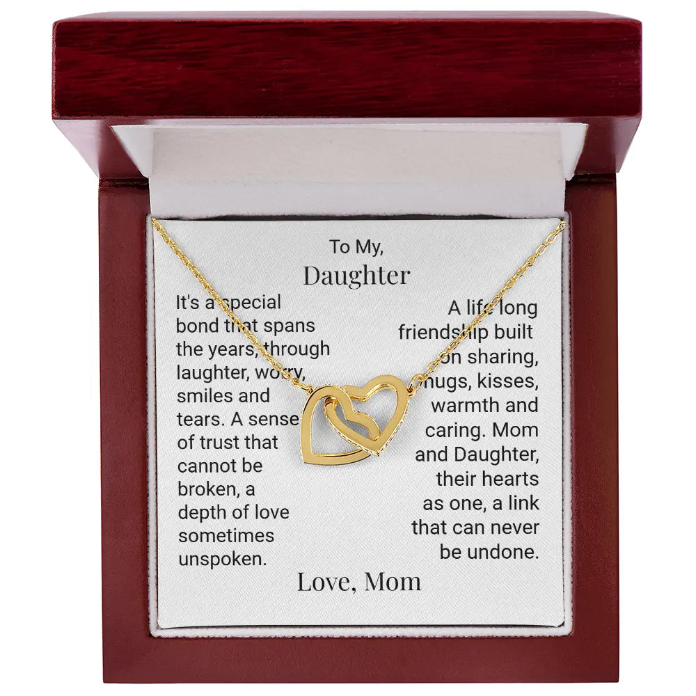 To My Daughter Gift From Mom interlocking hearts necklace Love hearts Jewellery Mom to Daughter Gift ShineOn Fulfillment