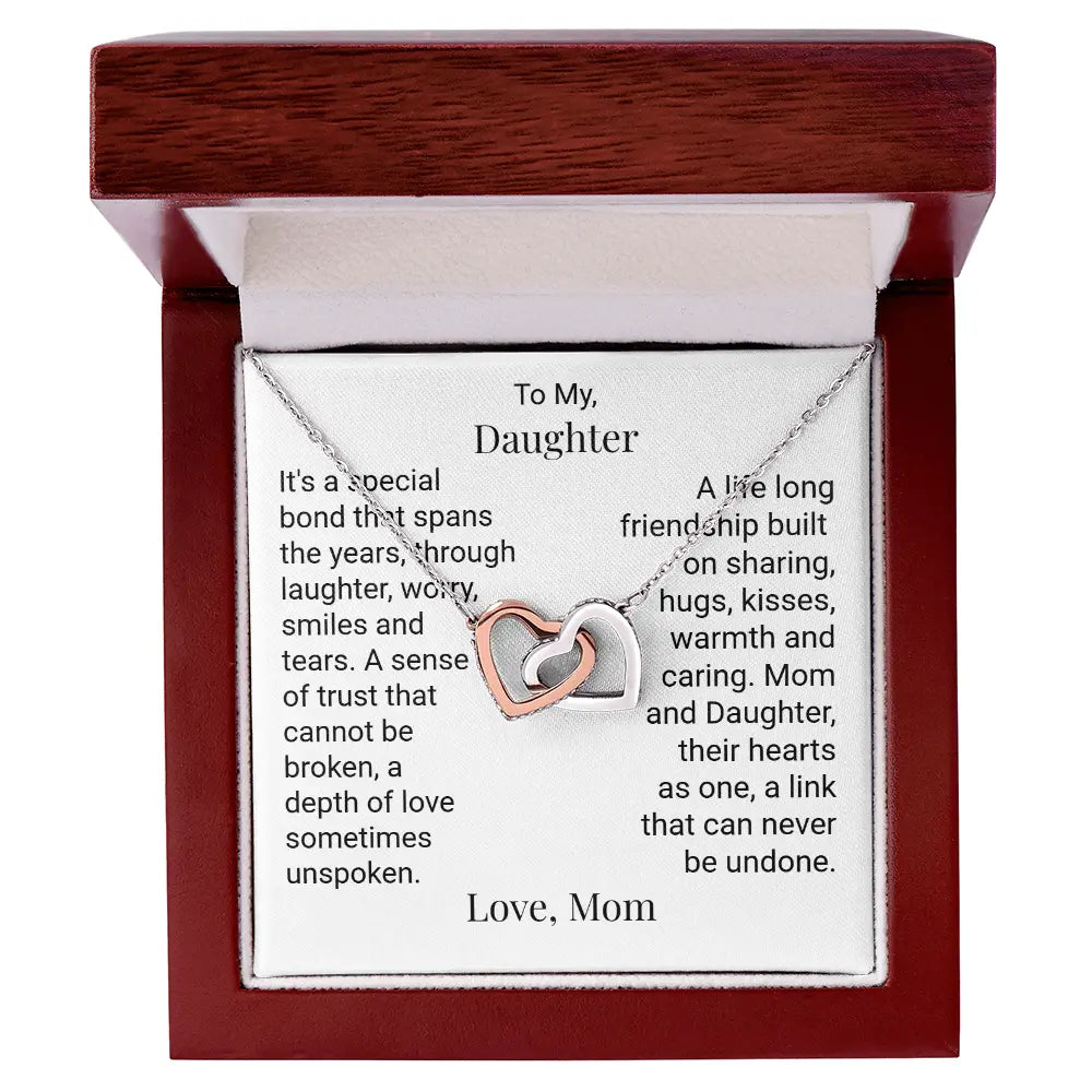 To My Daughter Gift From Mom interlocking hearts necklace Love hearts Jewellery Mom to Daughter Gift ShineOn Fulfillment