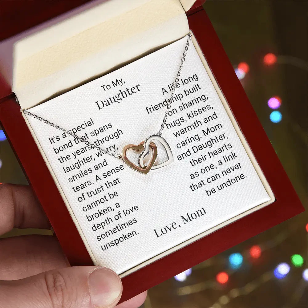 To My Daughter Gift From Mom interlocking hearts necklace Love hearts Jewellery Mom to Daughter Gift ShineOn Fulfillment