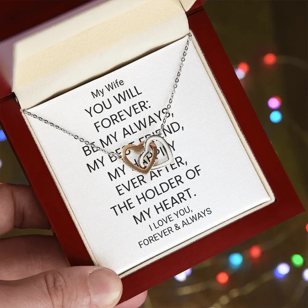 Love Heart Pendant Necklace Wife Gift For Her Anniversary Birthday Gift Special Gift ShineOn Fulfillment
