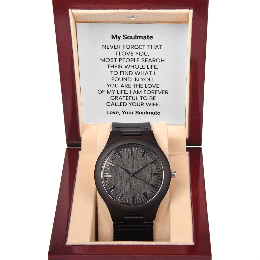 Wooden Watch Soulmate Husband Gift  Anniversary Gift  For Him His Birthday Gift ShineOn Fulfillment