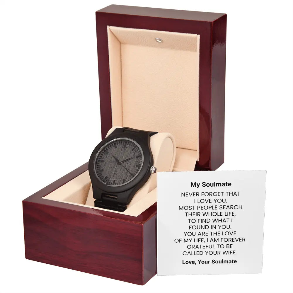 Wooden Watch Soulmate Husband Gift  Anniversary Gift  For Him His Birthday Gift ShineOn Fulfillment