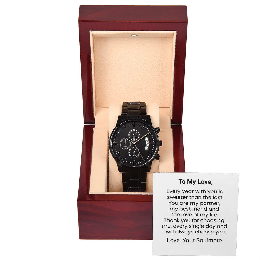 Chronograph Watch Husband Gift For Him Heartfelt Husband Anniversary Soulmate Birthday Gift ShineOn Fulfillment