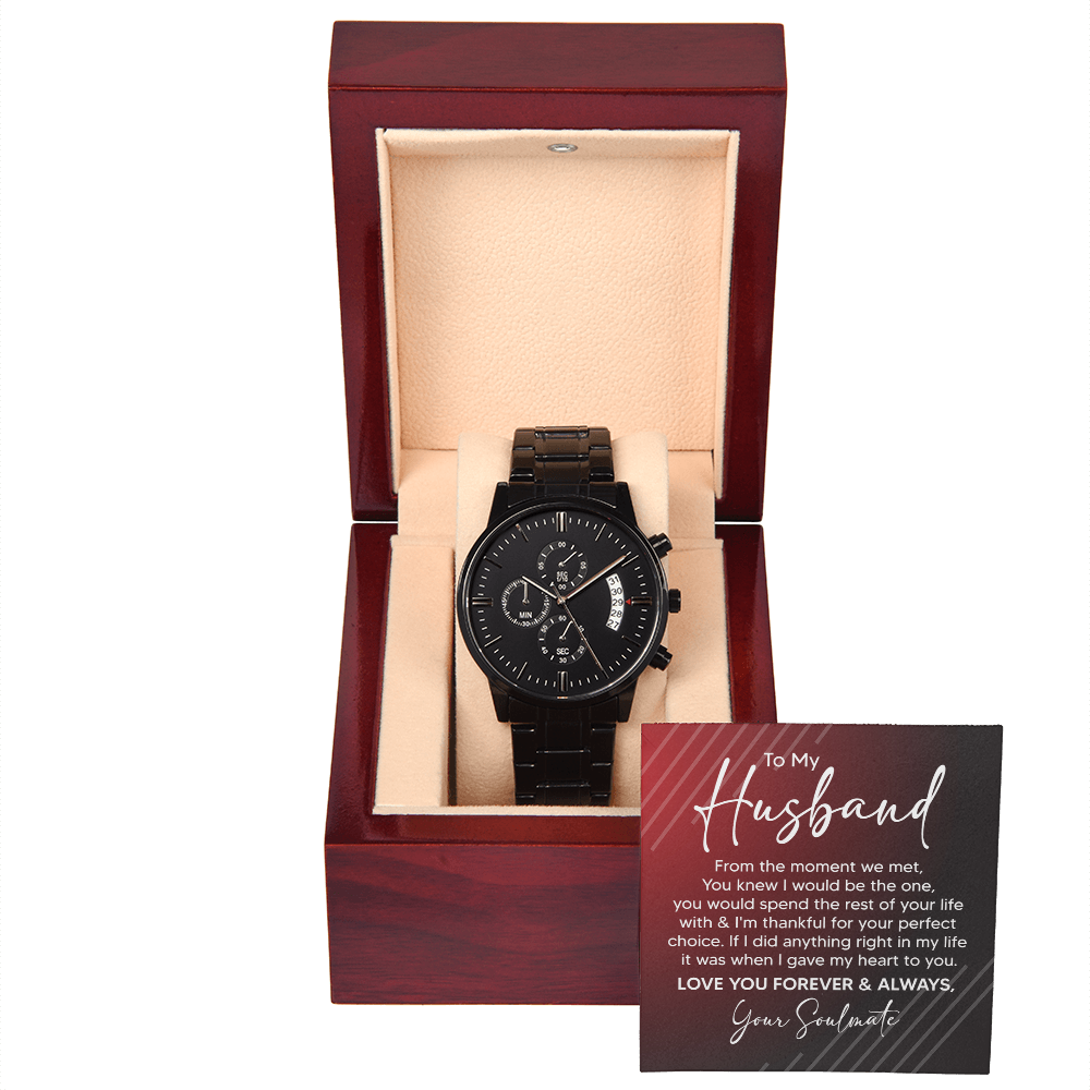 Chronograph Watch Gift for Husband Anniversary Soulmate Gift