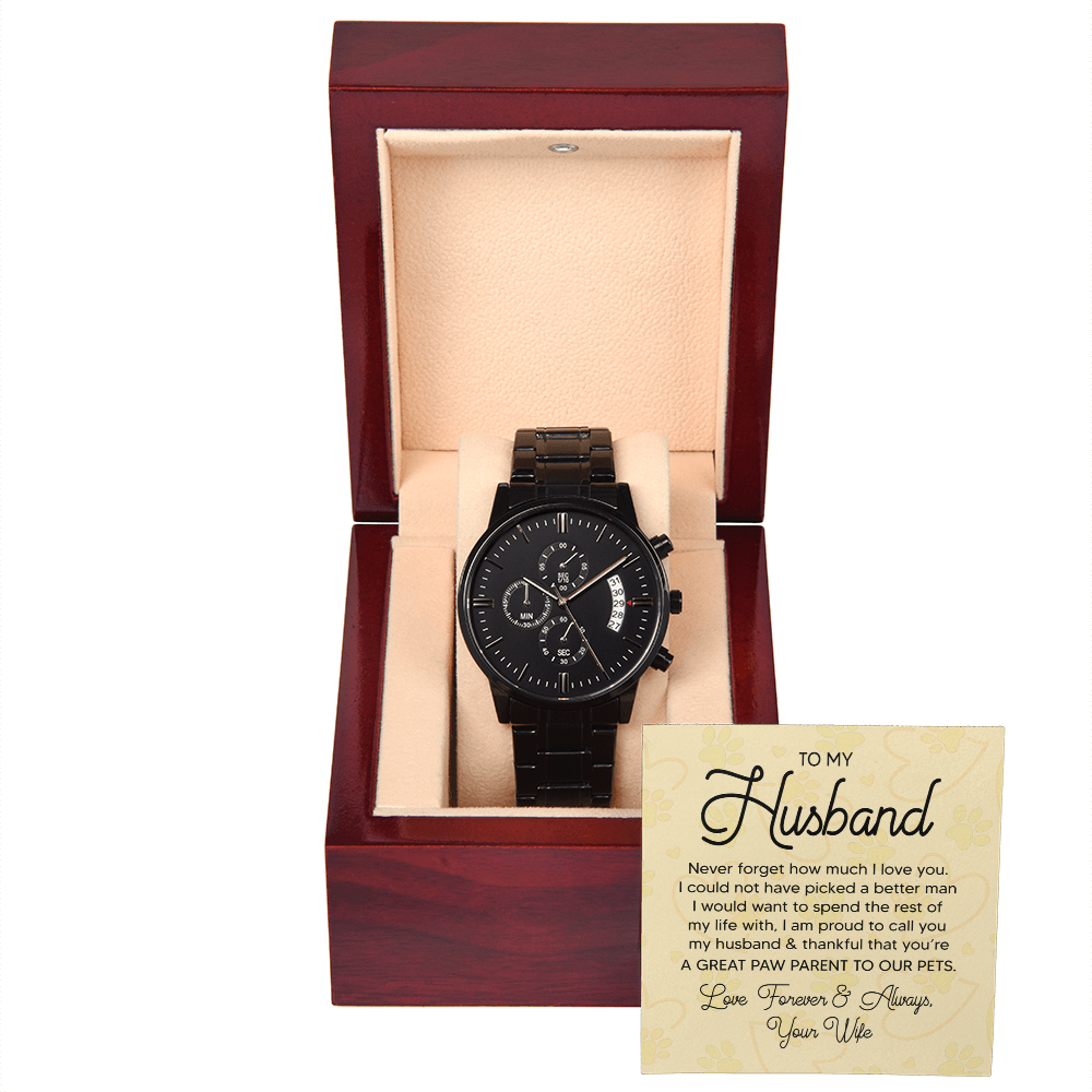 Chronograph Watch Anniversary Gift For Husband Great Paw Parent Fur Dad Father's Day Gift
