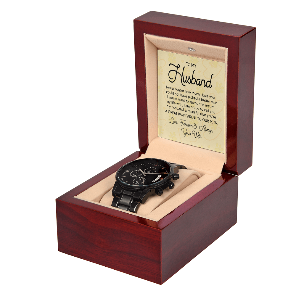 Chronograph Watch Anniversary Gift For Husband Great Paw Parent Fur Dad Father's Day Gift