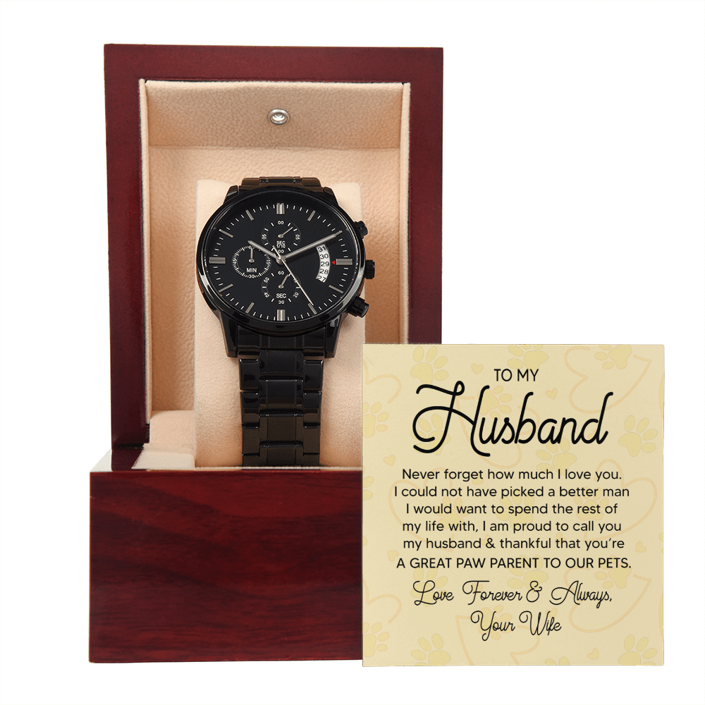 Chronograph Watch Anniversary Gift For Husband Great Paw Parent Fur Dad Father's Day Gift