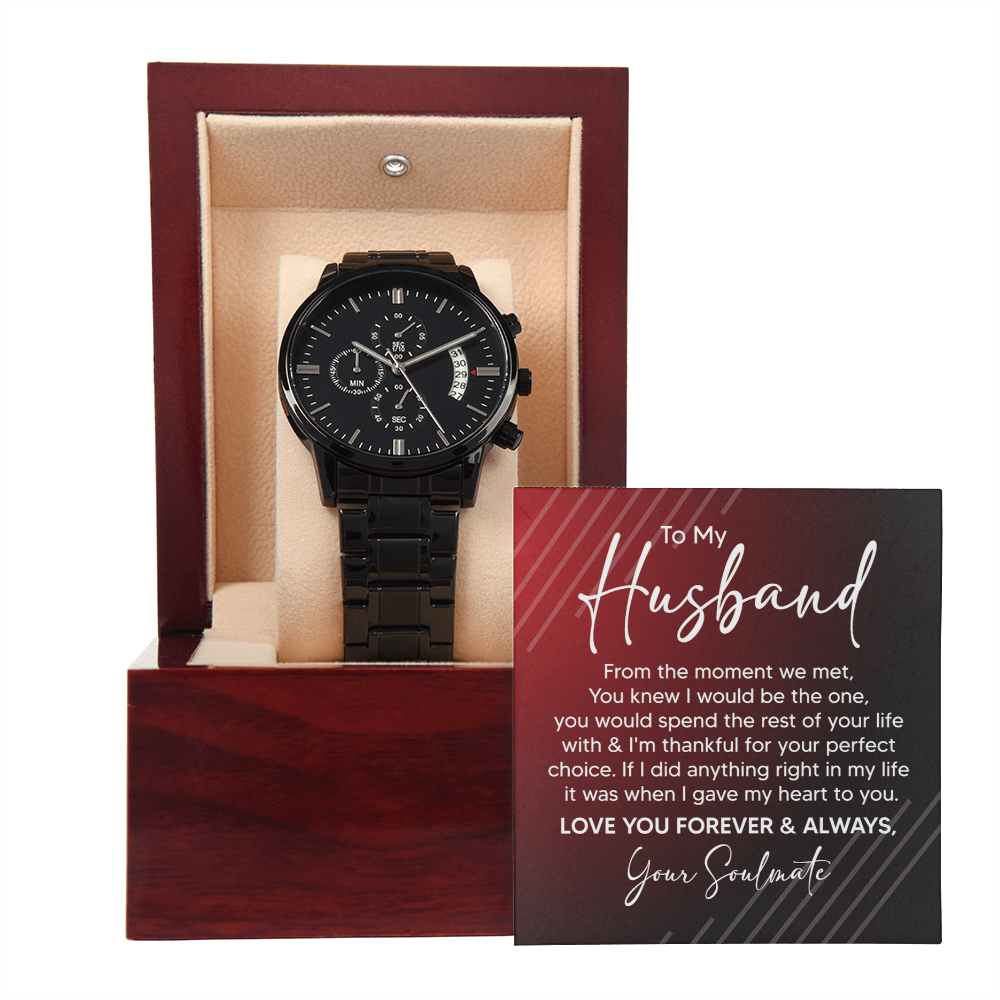 Chronograph Watch Gift for Husband Anniversary Soulmate Gift