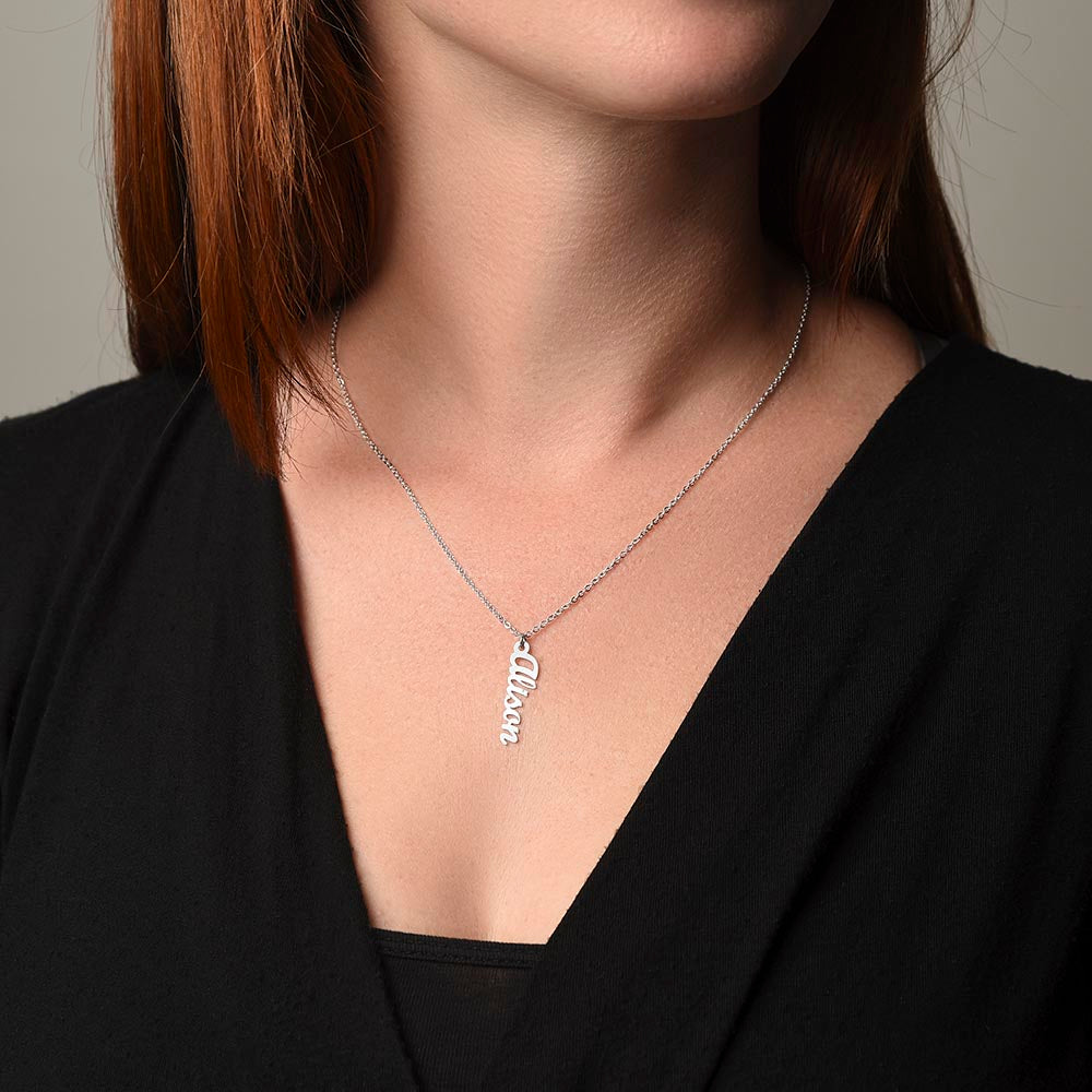 Personalized Vertical Name Pendant Necklace Gift Yourself Or Gift For Her Daughter Gift