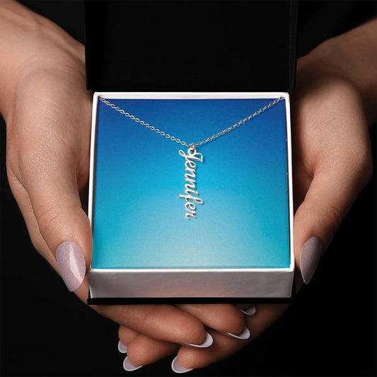 Personalized Vertical Name Pendant Necklace Gift Yourself Or Gift For Her Daughter Gift