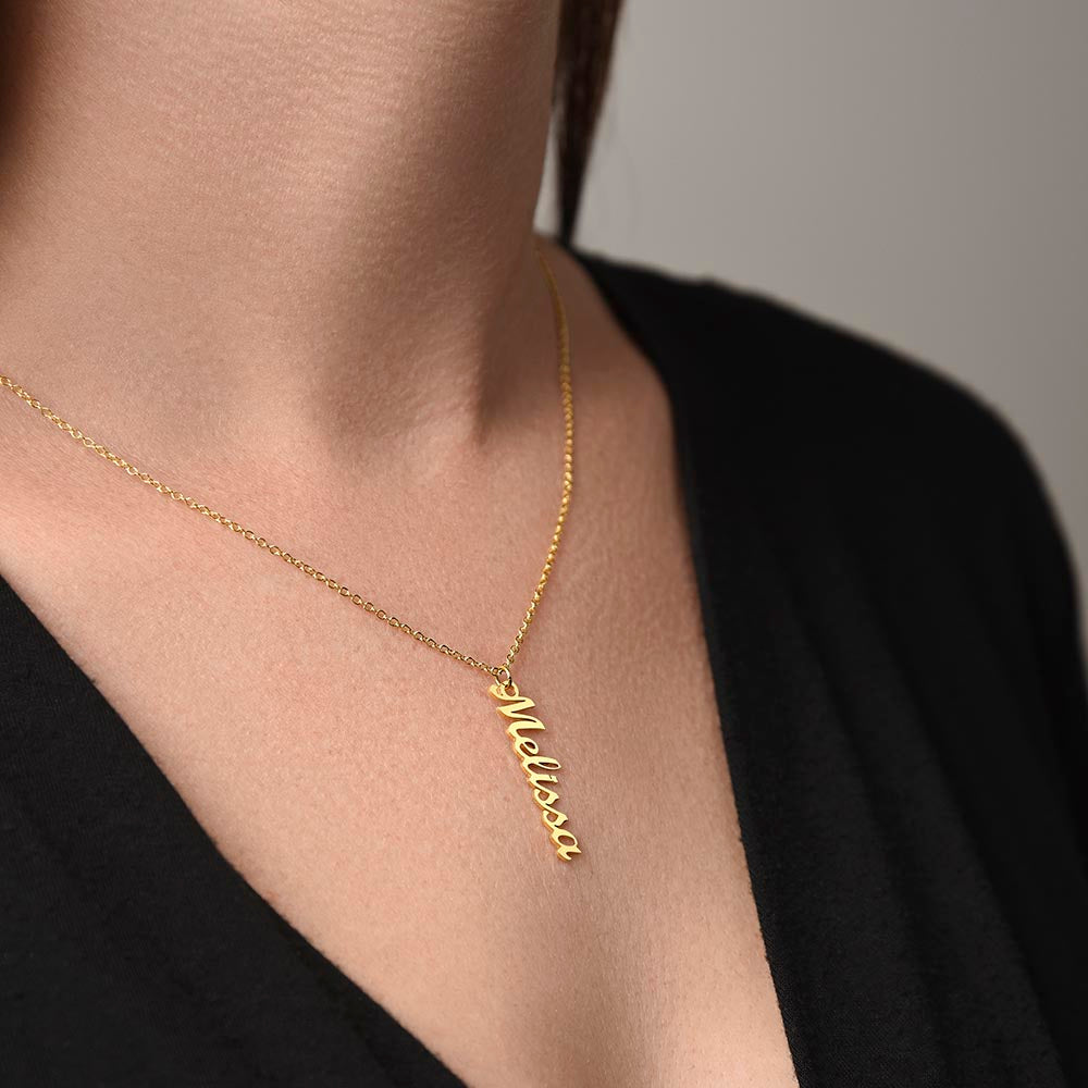 Personalized Vertical Name Pendant Necklace Gift Yourself Or Gift For Her Daughter Gift