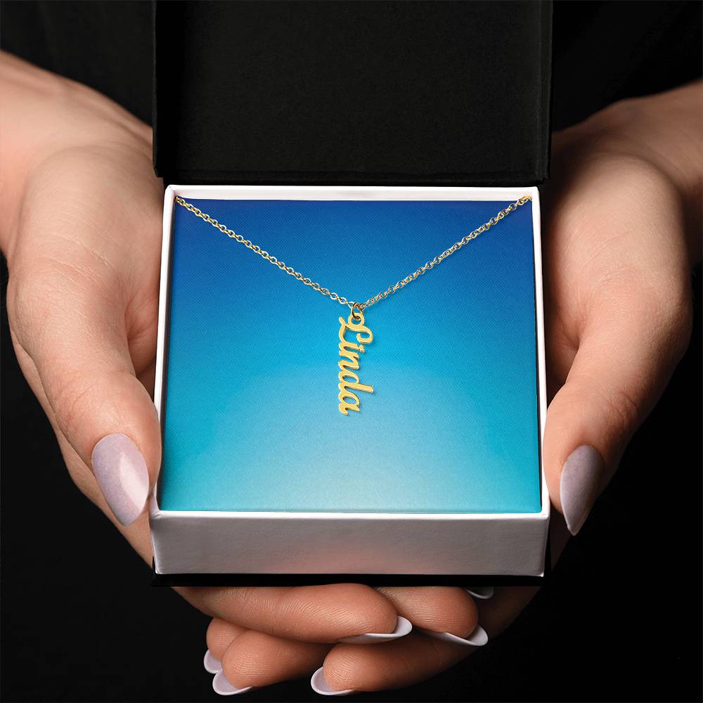 Personalized Vertical Name Pendant Necklace Gift Yourself Or Gift For Her Daughter Gift