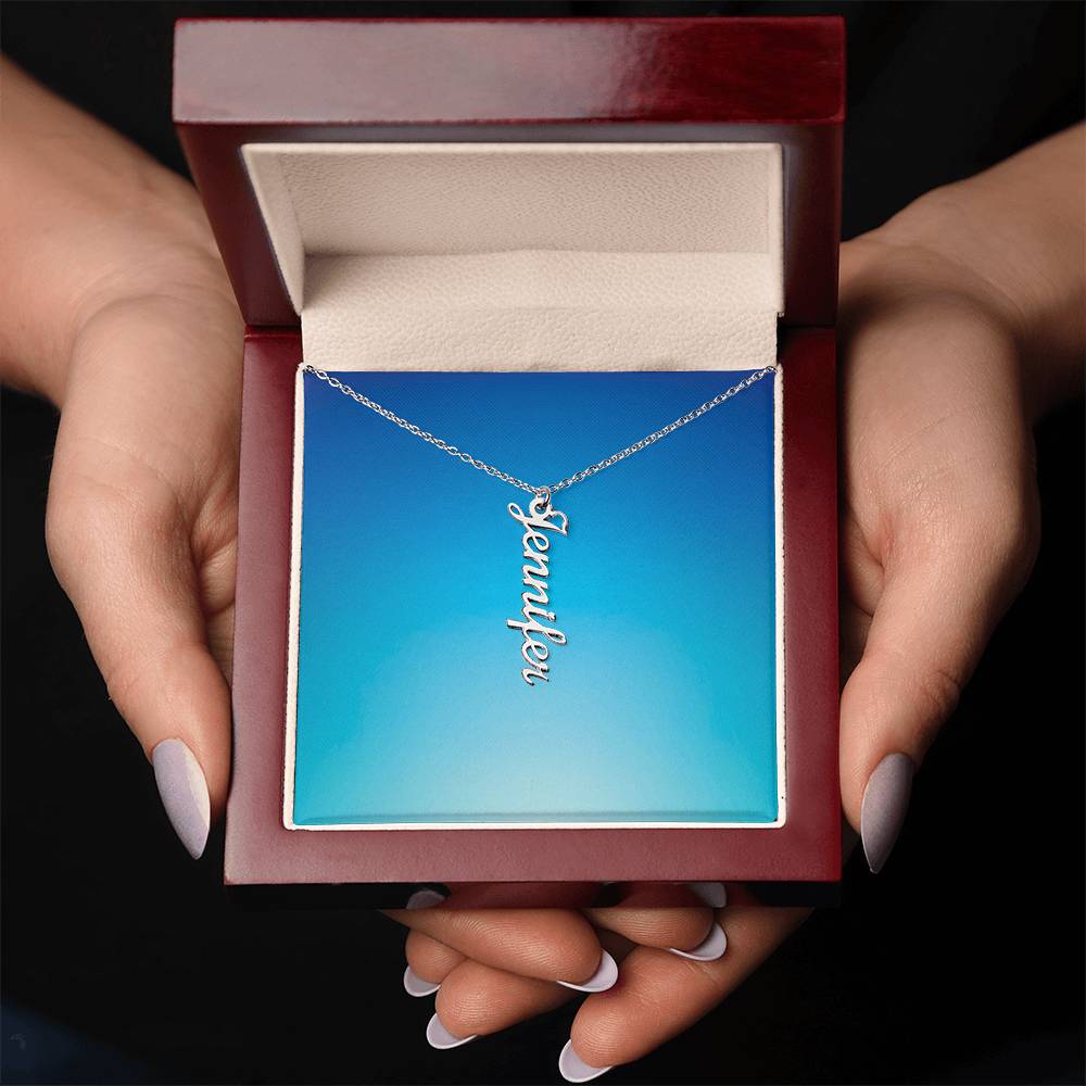 Personalized Vertical Name Pendant Necklace Gift Yourself Or Gift For Her Daughter Gift
