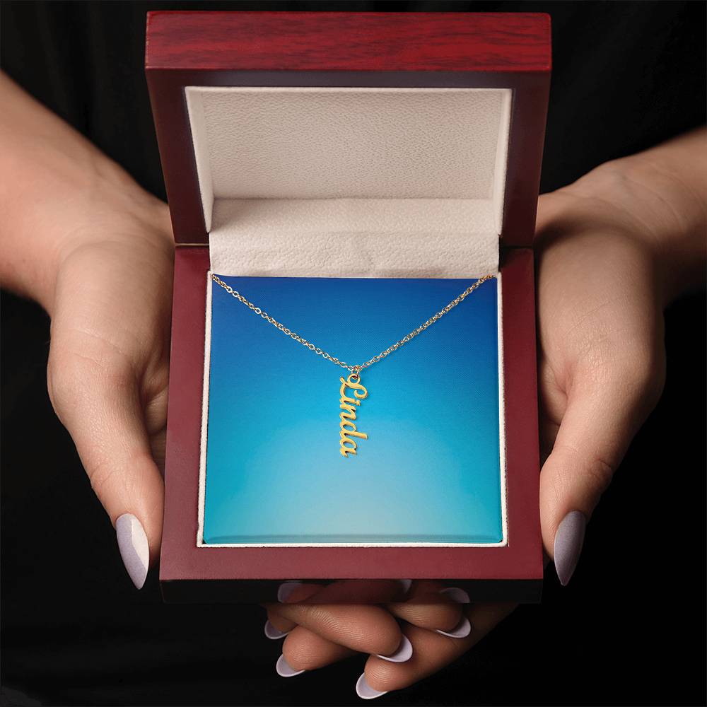 Personalized Vertical Name Pendant Necklace Gift Yourself Or Gift For Her Daughter Gift