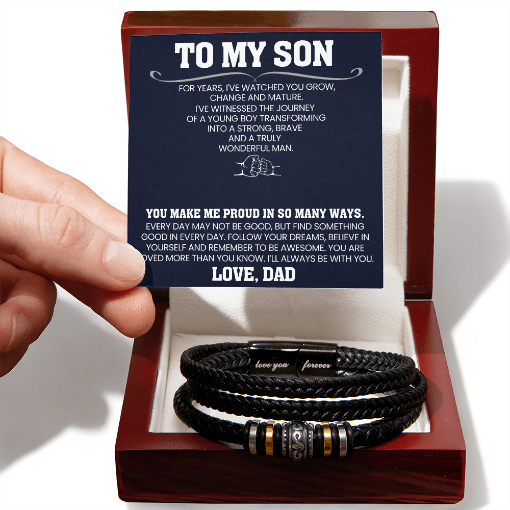 Son Bracelet Gift from Dad - Graduation & Birthday Present