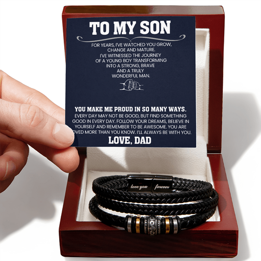 Son Bracelet Gift from Dad - Graduation & Birthday Present