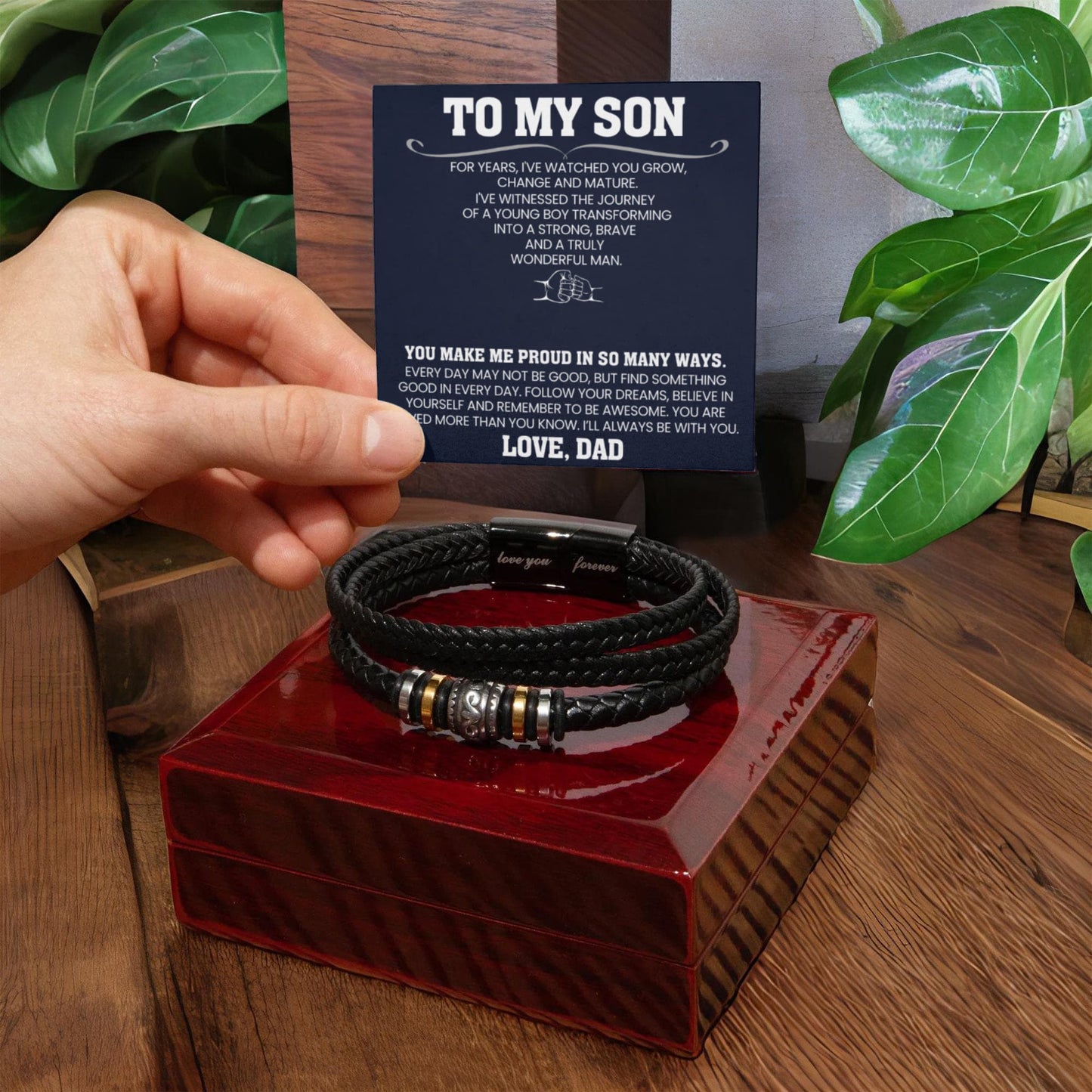 Son Bracelet Gift from Dad - Graduation & Birthday Present