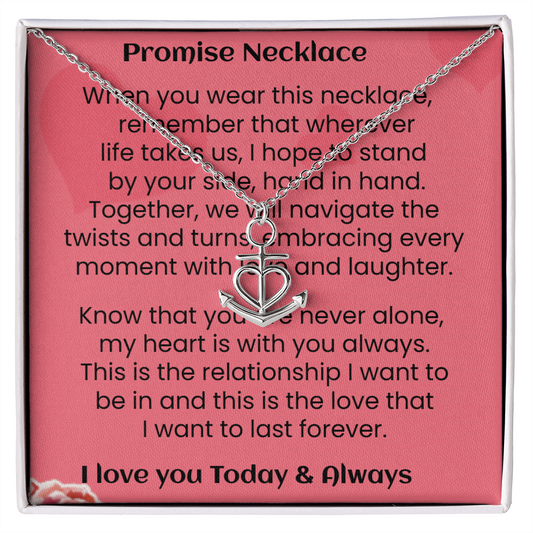 Promise Anchor Heart Shaped Pendant Gift For Her