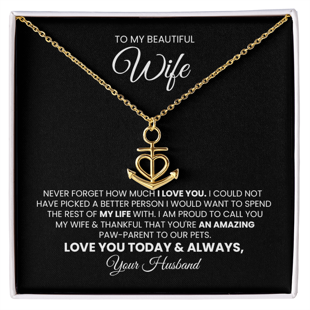 Heart Anchor Pendant Wife Gift For Fur Mom