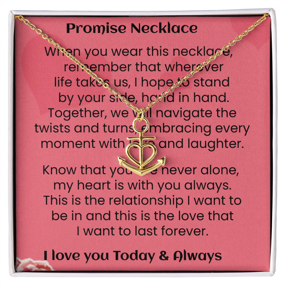 Promise Anchor Heart Shaped Pendant Gift For Her