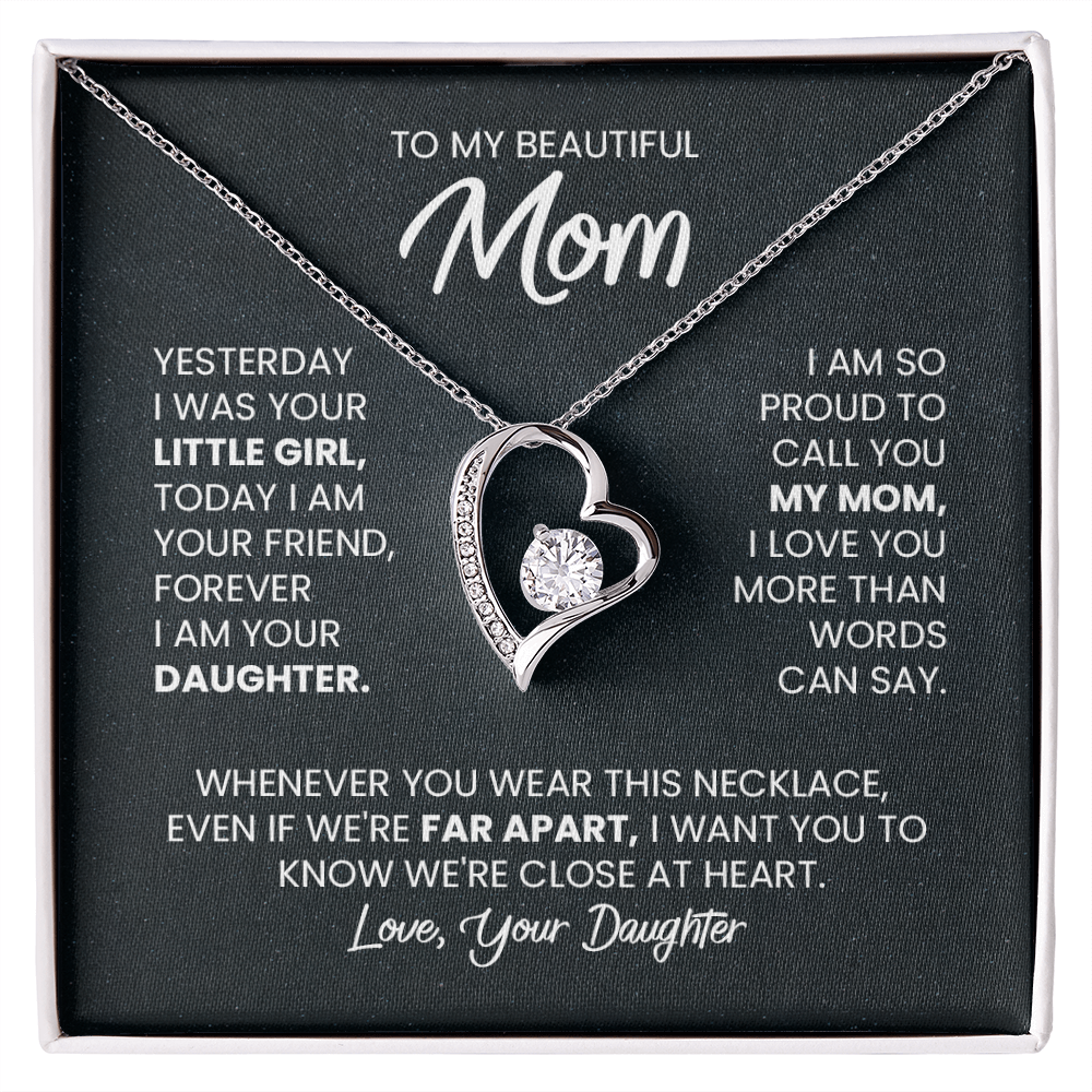 Mom Gift Heart Pendant Necklace