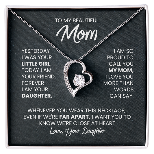 Mom Gift Heart Pendant Necklace