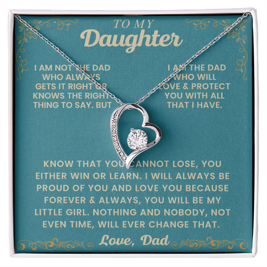 Heart Pendant Necklace Gift For Daughter From Dad Graduation or Birthday Gift