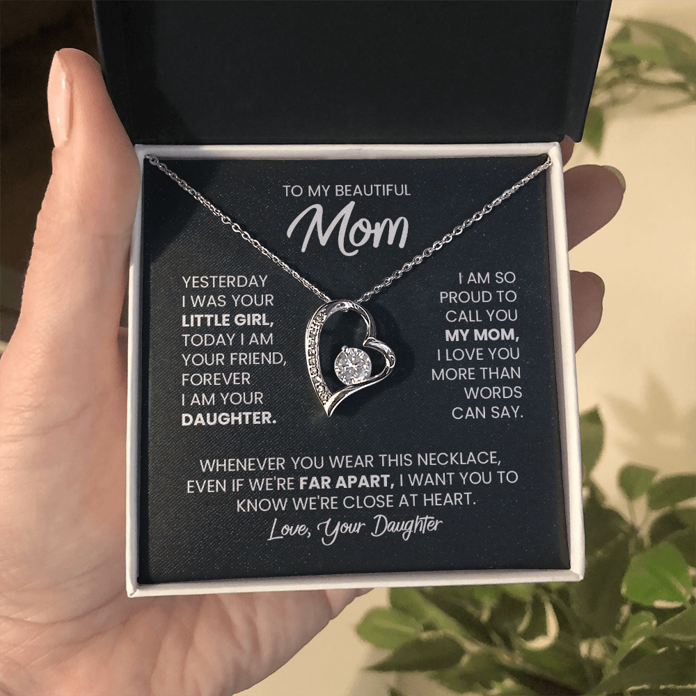 Mom Gift Heart Pendant Necklace