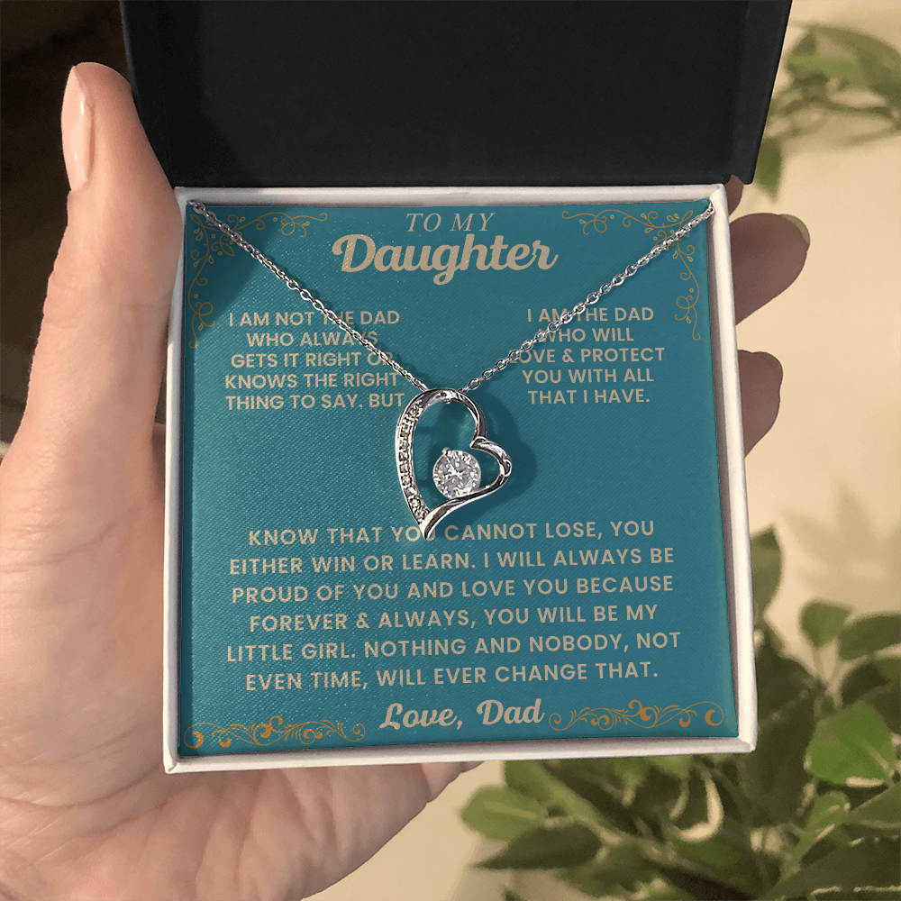 Heart Pendant Necklace Gift For Daughter From Dad Graduation or Birthday Gift
