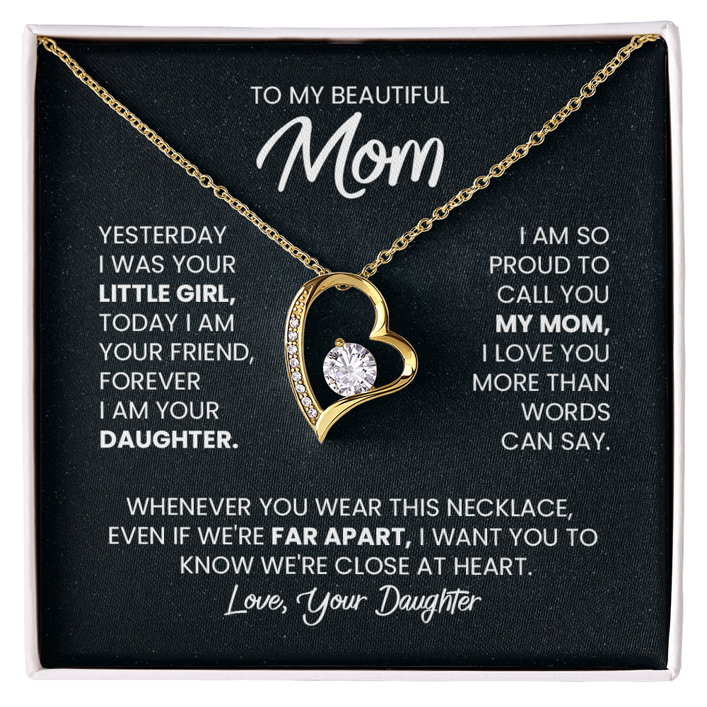 Mom Gift Heart Pendant Necklace