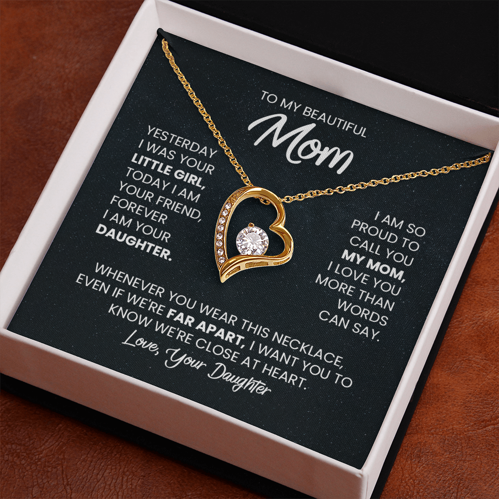 Mom Gift Heart Pendant Necklace