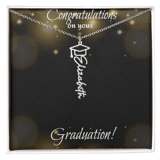Graduation Name Necklace Gift For Her | Personalized Pendant