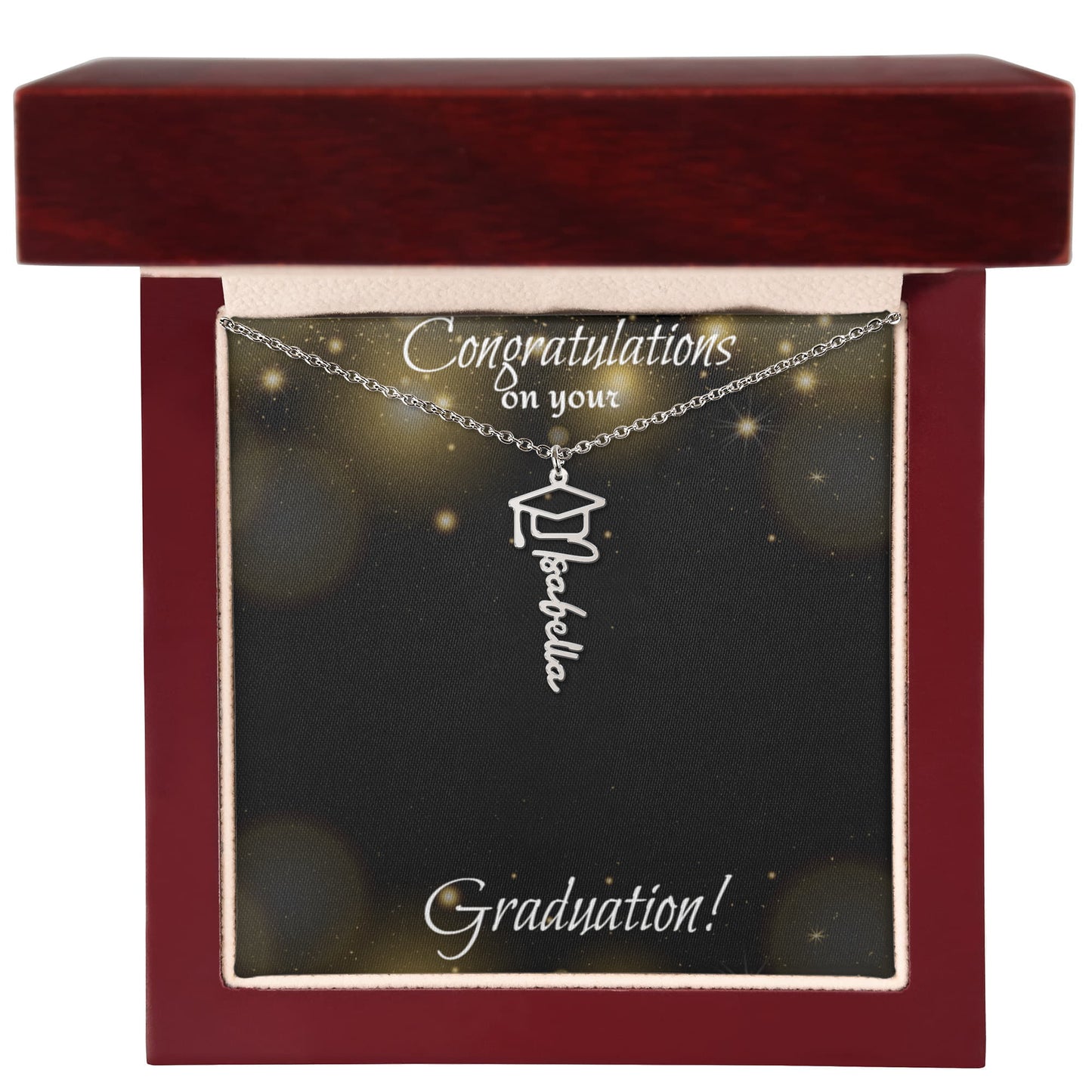 Graduation Name Necklace Gift For Her | Personalized Pendant