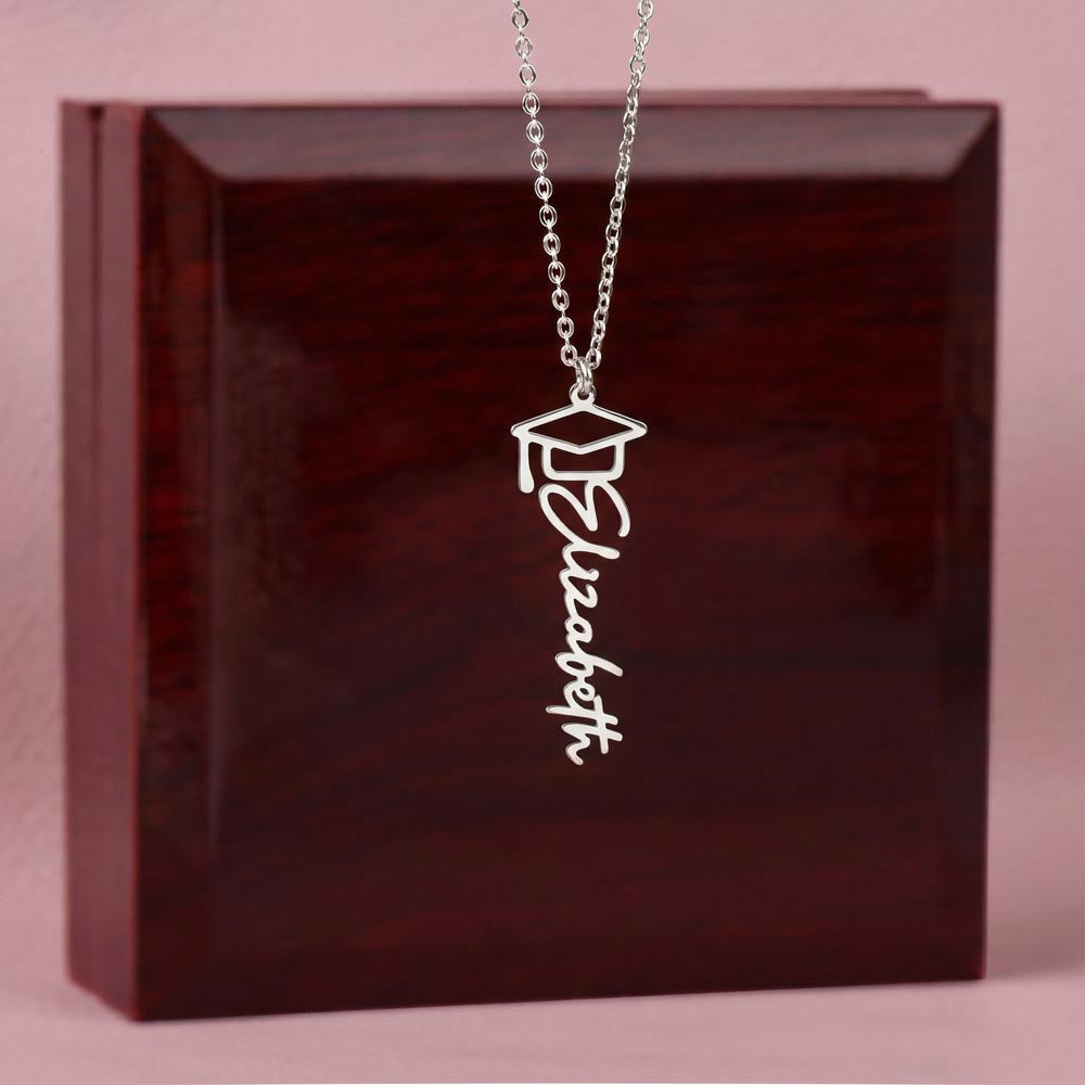 Graduation Name Necklace Gift For Her | Personalized Pendant