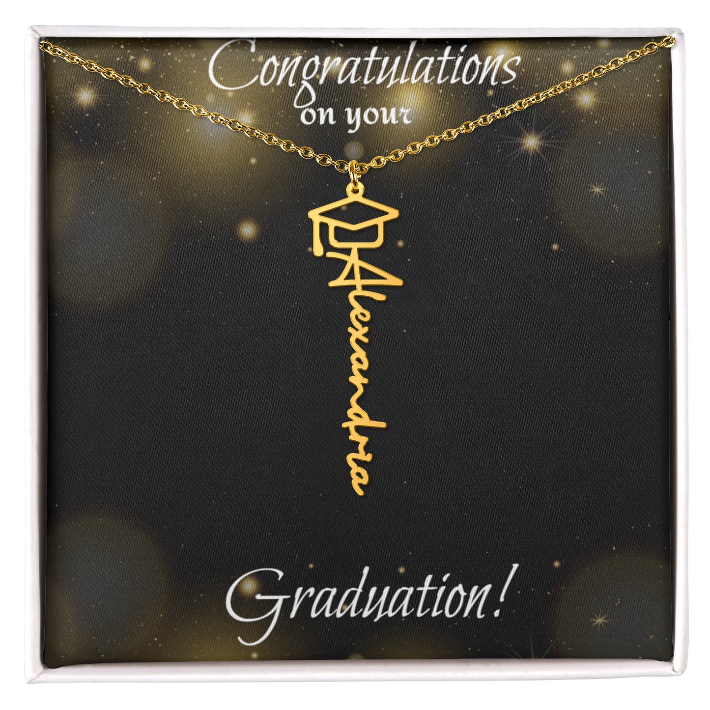 Graduation Name Necklace Gift For Her | Personalized Pendant