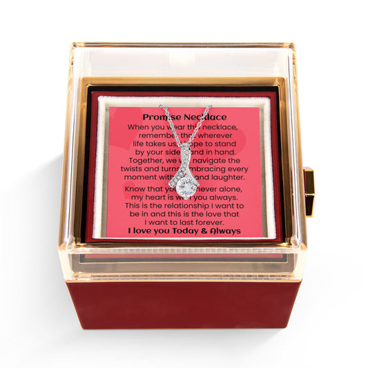 Promise Pendant Necklace Girlfriend Gift Future Wife Luxurious Rose Box