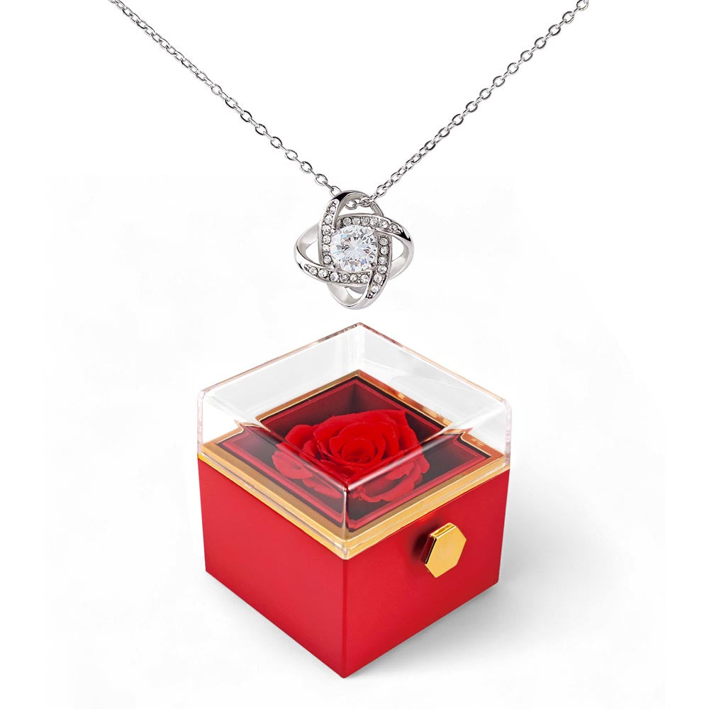 Gift For Her Stunning Pendant Necklace In A Luxurious Box With Forever Preserved Red Rose