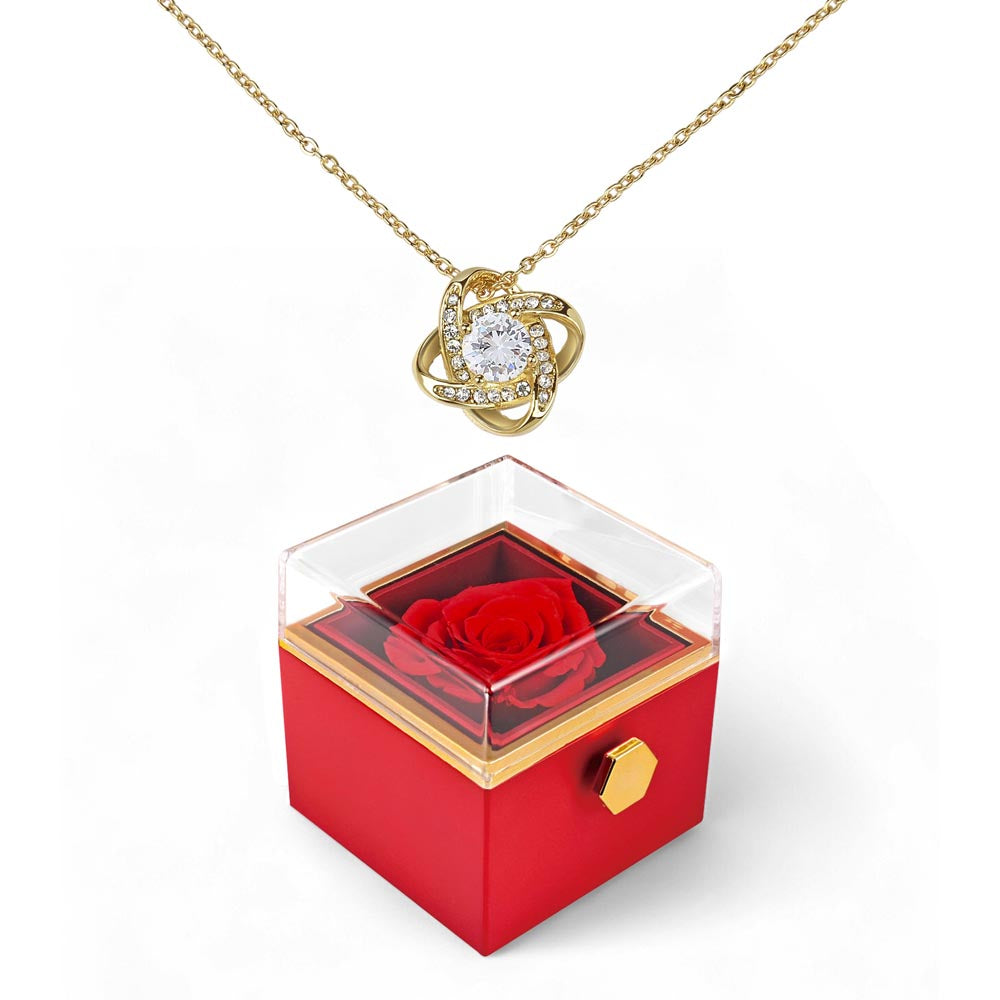 Gift For Her Stunning Pendant Necklace In A Luxurious Box With Forever Preserved Red Rose