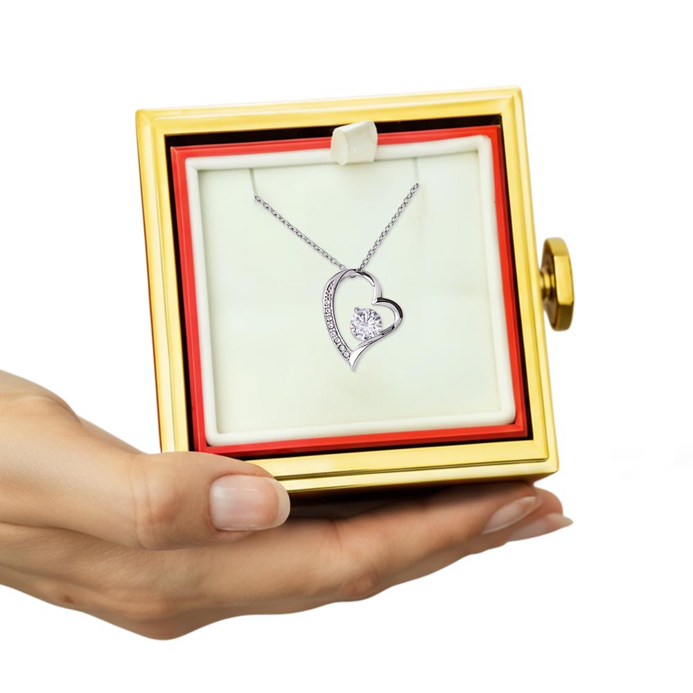 Gift For Her Heart Pendant Necklace In A Luxurious Forever Preserved Rose Box