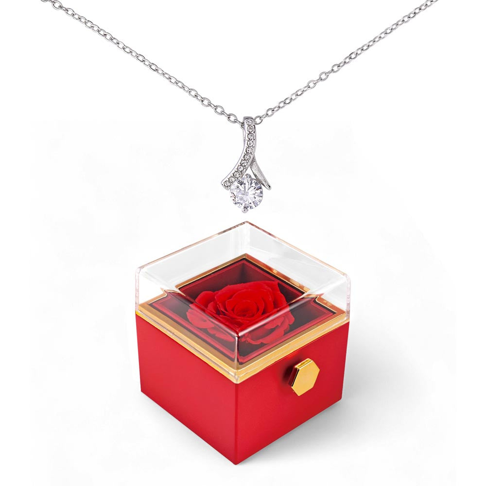 Gift For Her Pendant Necklace In A Luxurious Box Forever Preserved Red Rose