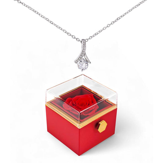 Gift For Her Pendant Necklace In A Luxurious Box Forever Preserved Red Rose