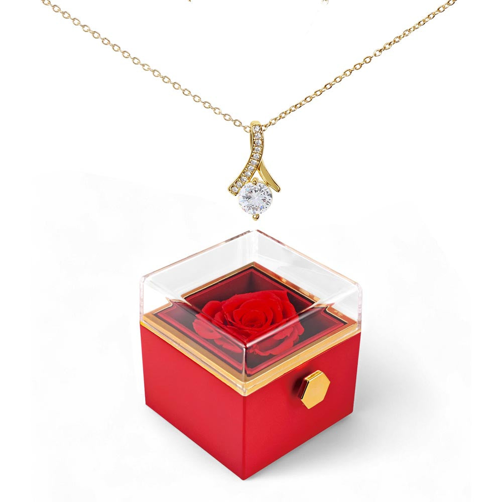 Gift For Her Pendant Necklace In A Luxurious Box Forever Preserved Red Rose